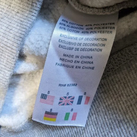 Champion Logo Grey Hoodie Jacket Kids 5 - Picture 7 of 8